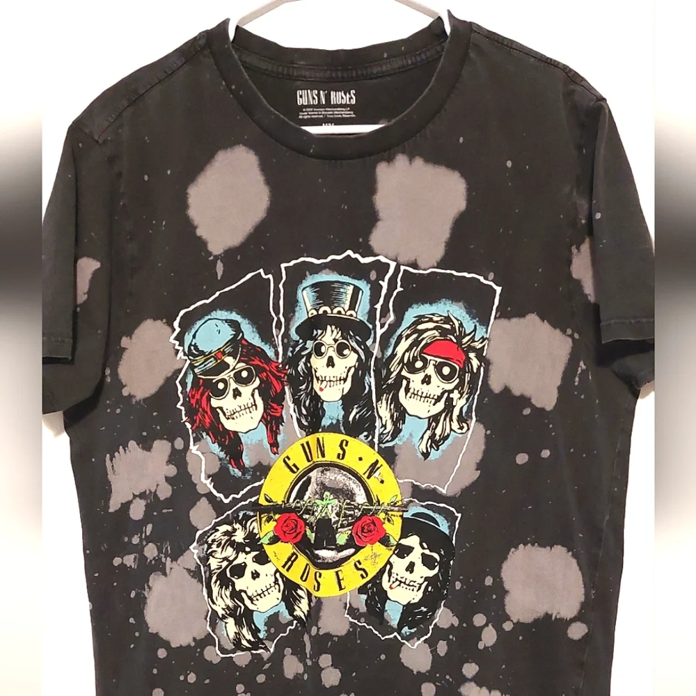Guns N' Roses Men's Black & Gray Short Sleeved Graphic Band T-Shirt GUC Size M - Picture 2 of 10